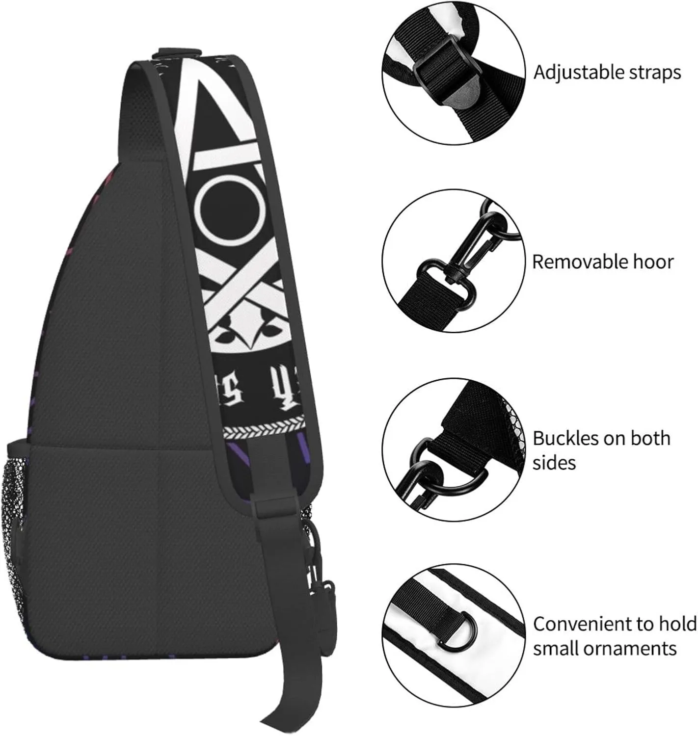 Triple Moon Pentacle Pagan National Small Crossbody Backpack Sling Bag For Men Women Mini One Shoulder Chest Bags Gym Sport Travel Hiking Daypack
