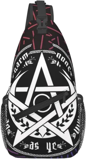 Triple Moon Pentacle Pagan National Small Crossbody Backpack Sling Bag For Men Women Mini One Shoulder Chest Bags Gym Sport Travel Hiking Daypack