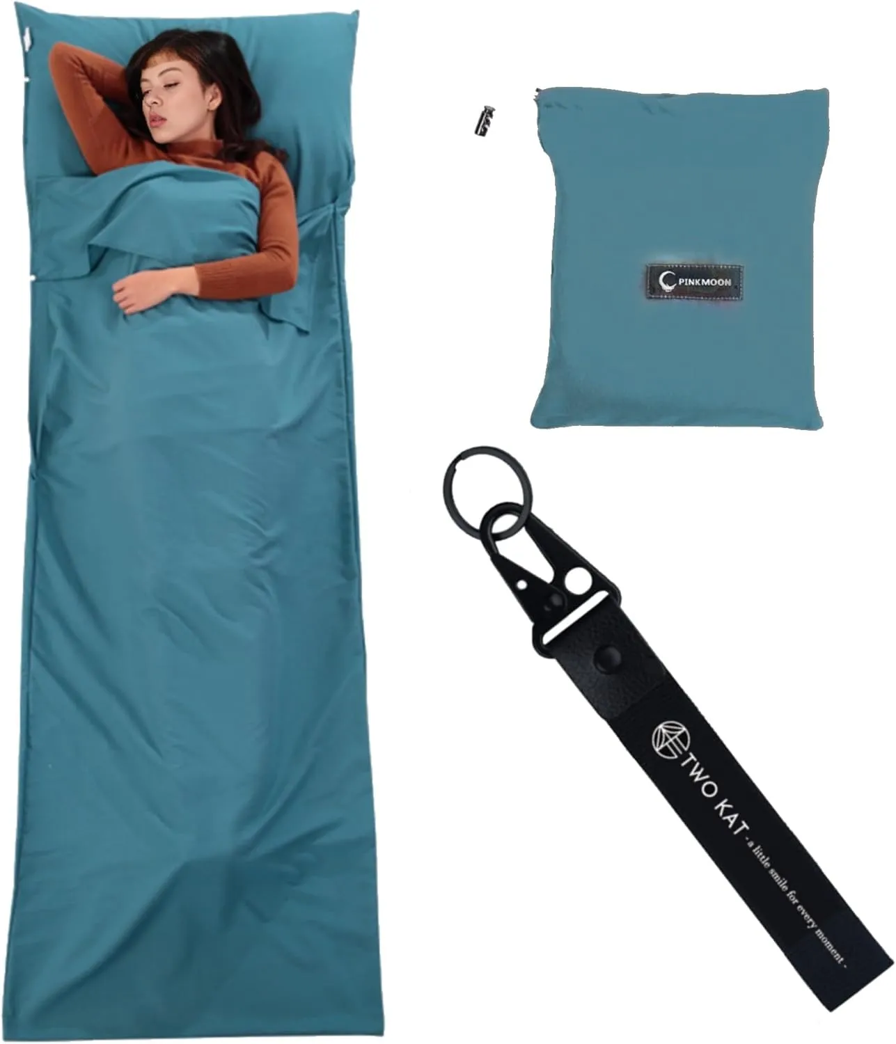 Two KAT Packable Ultralight Travel Sleeping Bag Liner, Lightweight Portable Compact Sleep Sack Sheet for Outdoor Camping Hiking Picnic Hotel
