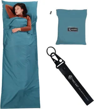 Two KAT Packable Ultralight Travel Sleeping Bag Liner, Lightweight Portable Compact Sleep Sack Sheet for Outdoor Camping Hiking Picnic Hotel