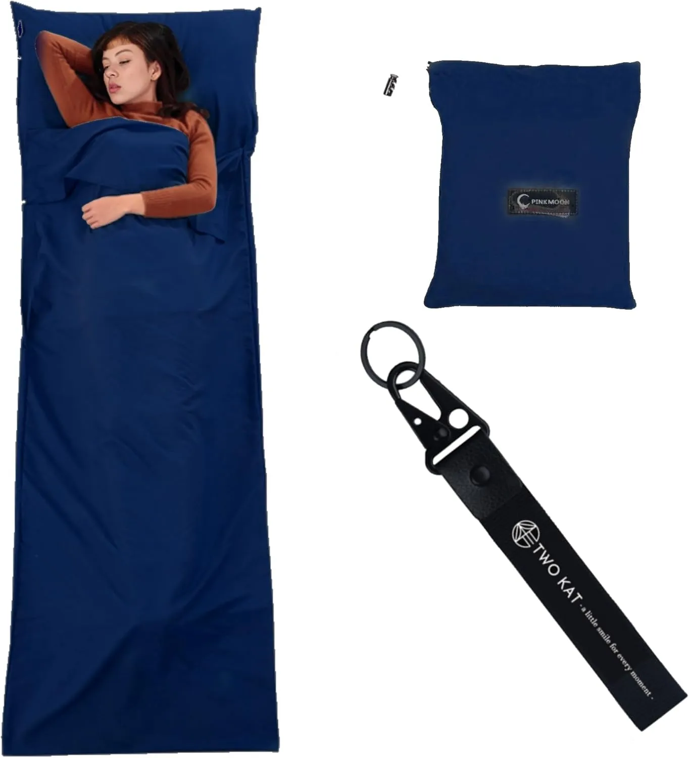 Two KAT Packable Ultralight Travel Sleeping Bag Liner, Lightweight Portable Compact Sleep Sack Sheet for Outdoor Camping Hiking Picnic Hotel