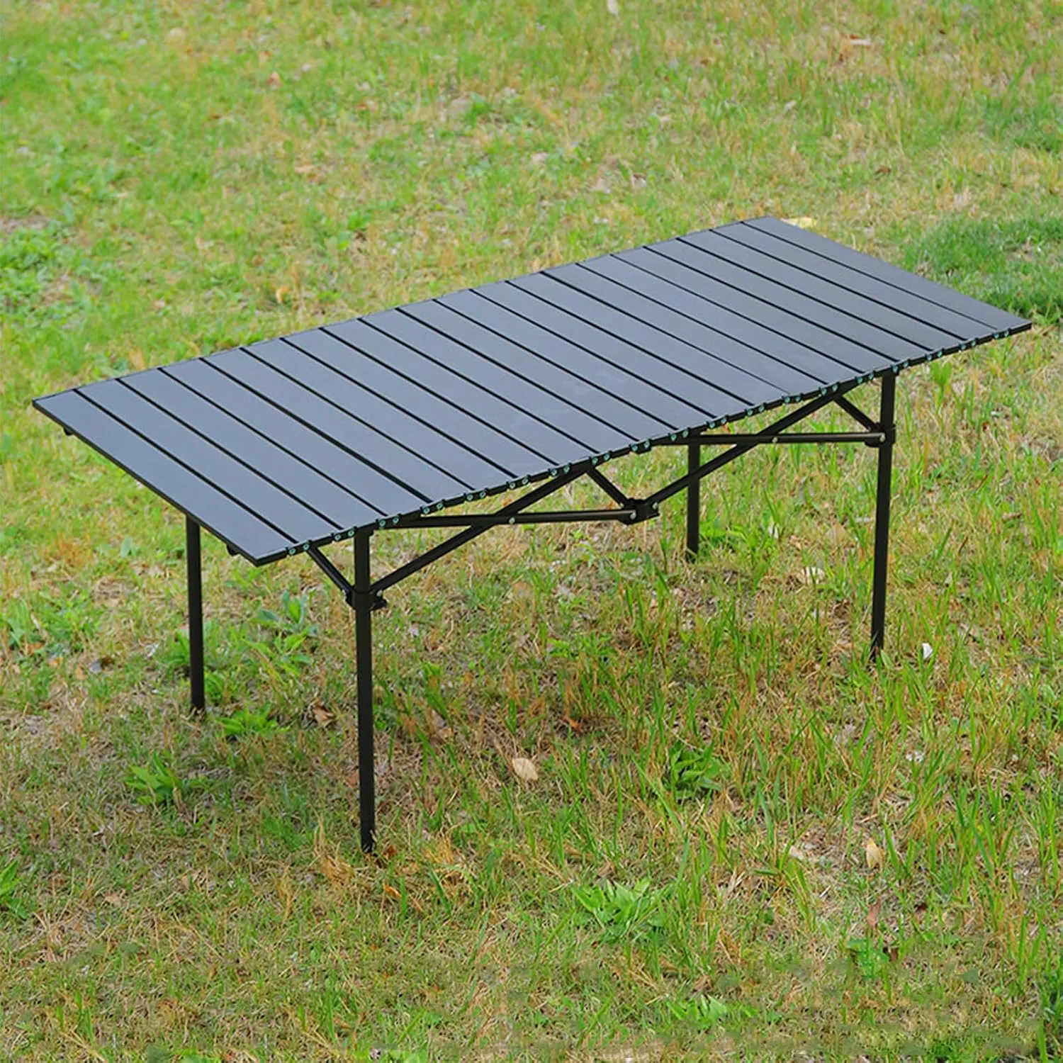 Ultralight Camping Table, Portable Aluminum Folding Table with Carry Bag, Compact Design for Camping, Beach, Travel, and Outdoor Use Wood Color 50×53×50cm/19.7×20.9×19.7in
