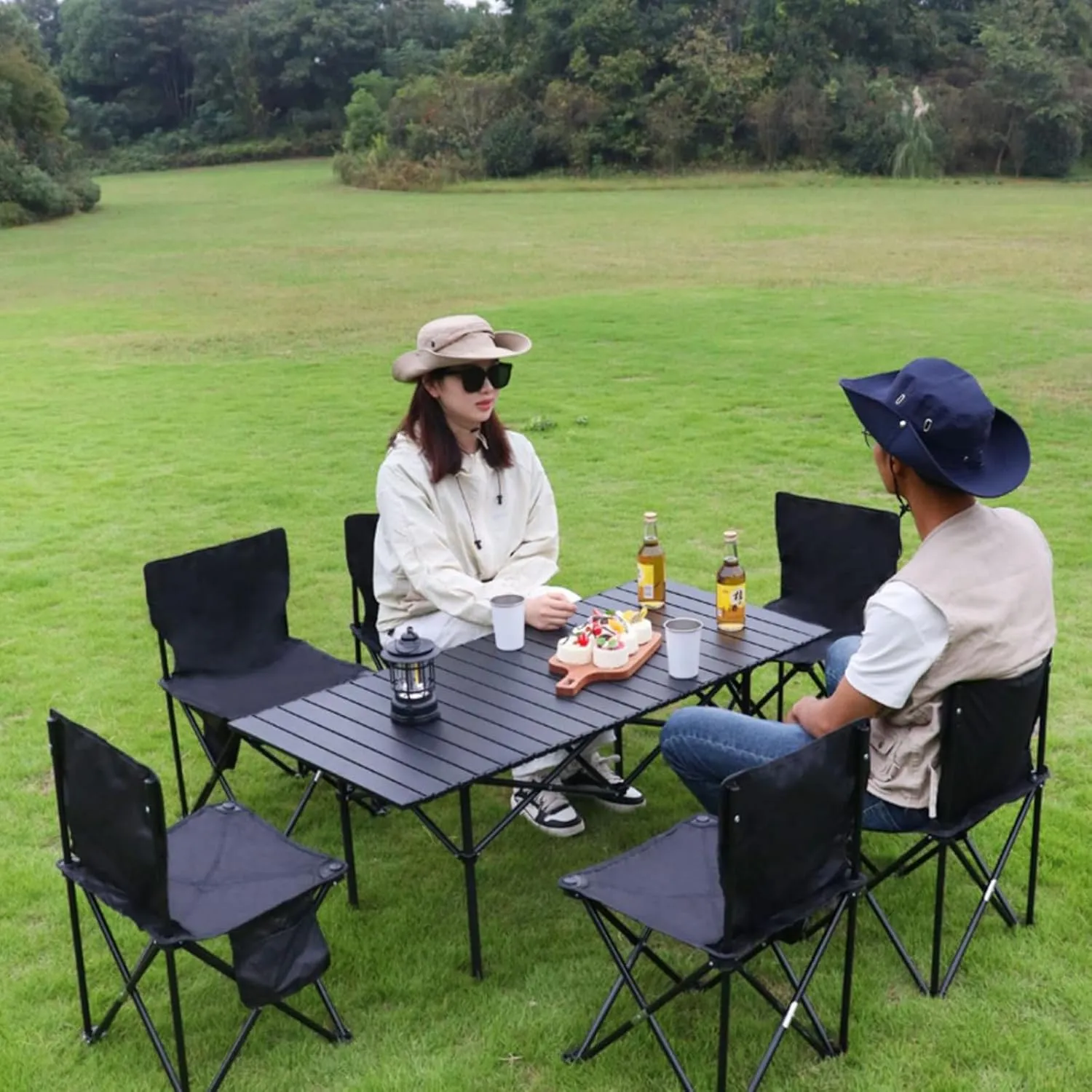 Ultralight Camping Table, Portable Aluminum Folding Table with Carry Bag, Compact Design for Camping, Beach, Travel, and Outdoor Use Wood Color 50×53×50cm/19.7×20.9×19.7in