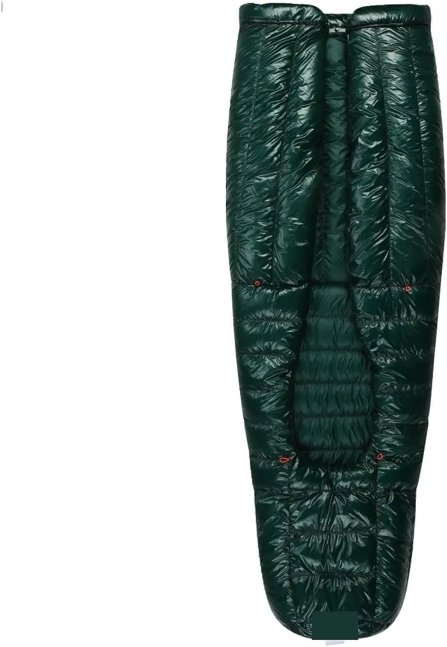 Ultralight Down Sleeping Bag -5°F 800FP for Winter Camping & Hiking, 10D Fabric, Windproof Twilight Quilt(Twilight-Green-L)