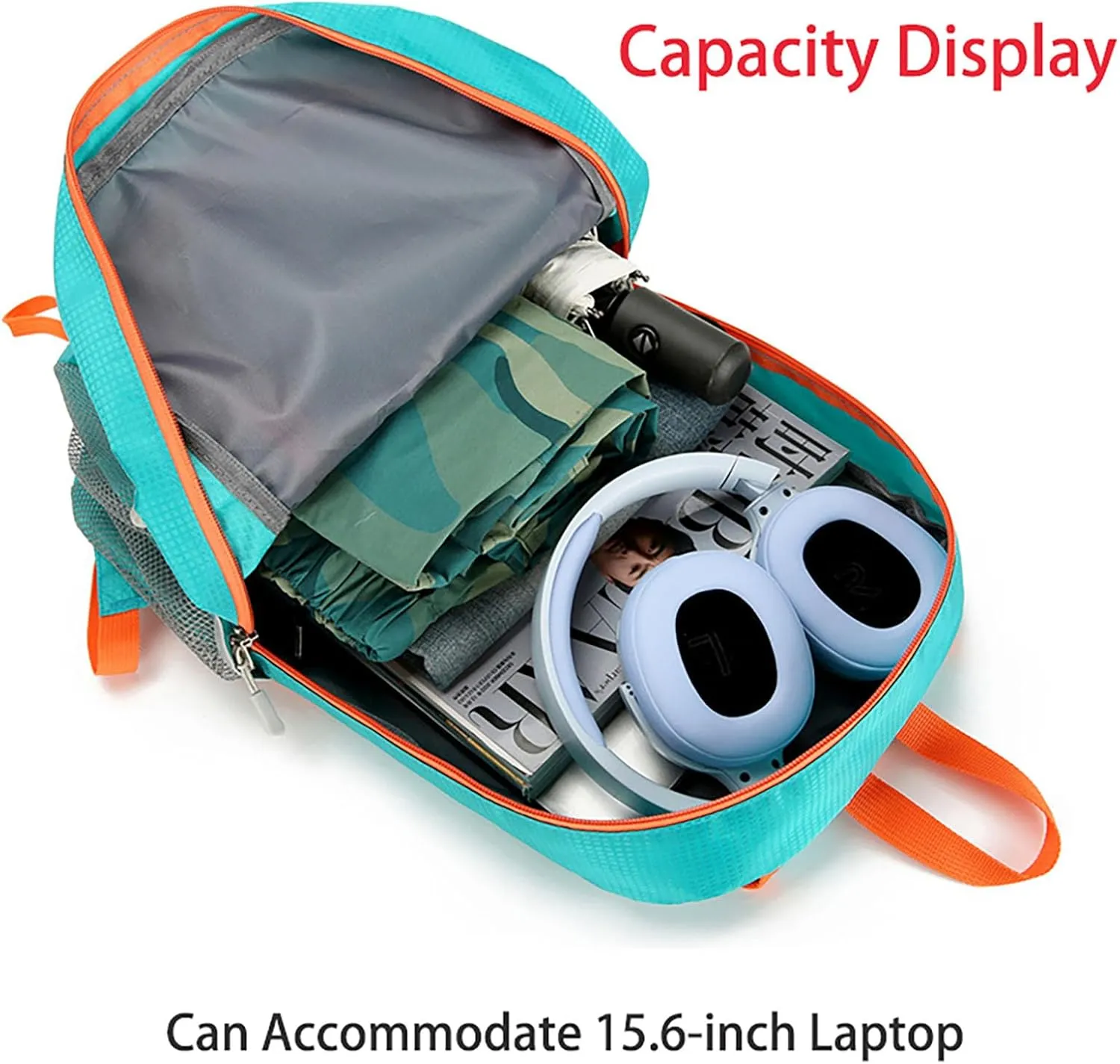 Ultralight Packable Hiking Backpack 17 Inch Waterproof Travel Daypack for Camping Outdoor (Green)