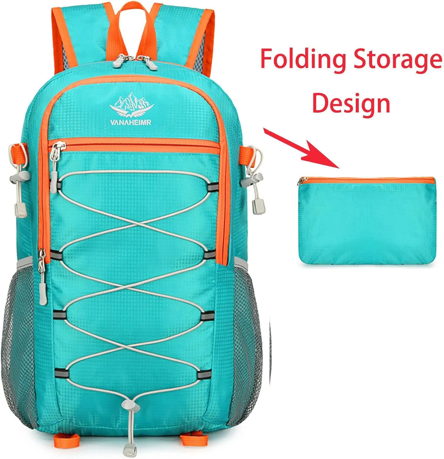 Ultralight Packable Hiking Backpack 17 Inch Waterproof Travel Daypack for Camping Outdoor (Green)