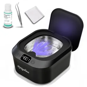 Ultrasonic Retainer Cleaner Machine With Cleaning Solution, Tweezers and Cleaning Wipe & Ultrasonic Jewelry Cleaner, 3 Modes Cleaner For Retainers, 48 kHZ, 220 ml Ultrasonic Cleaner