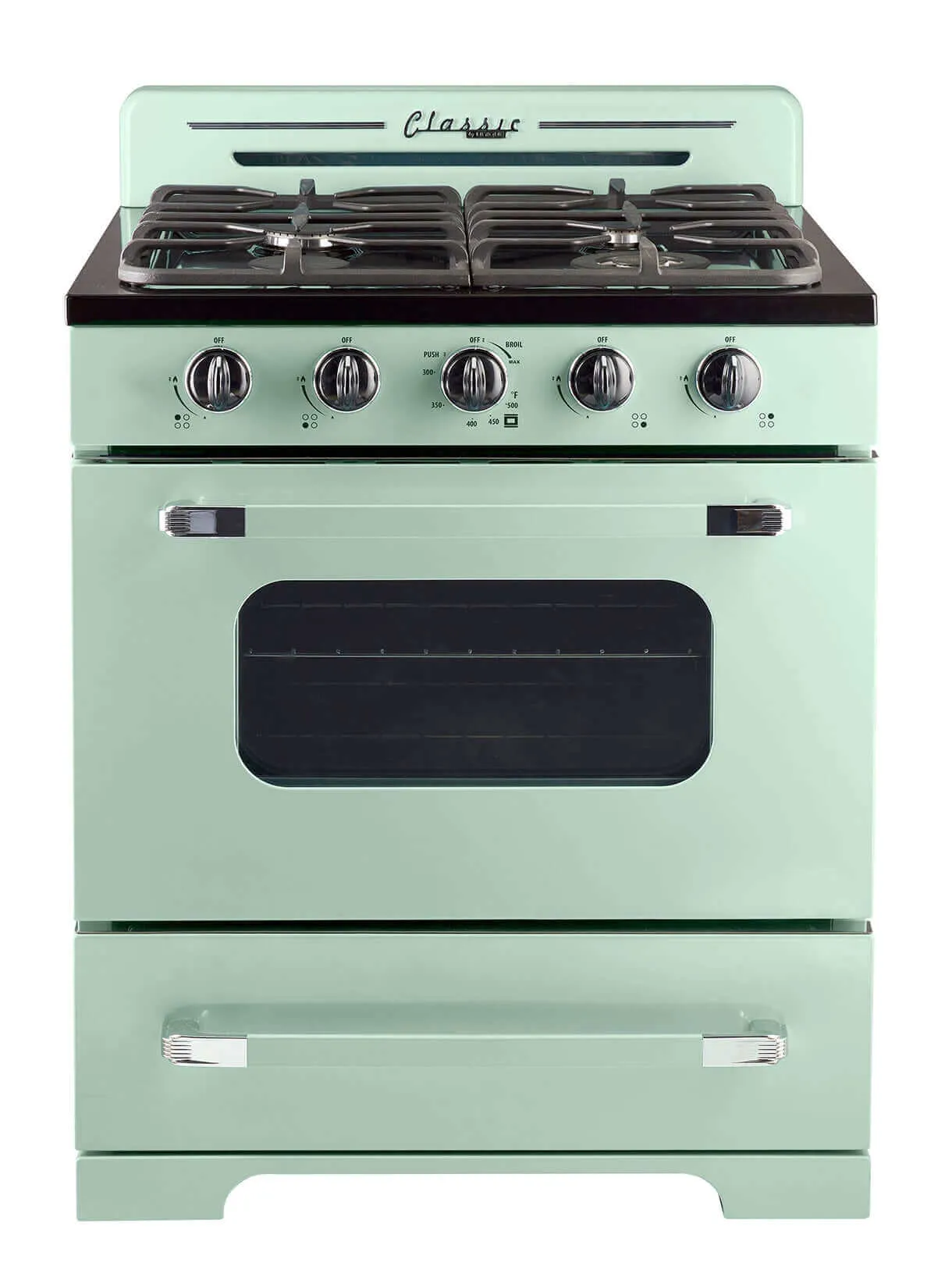 Unique 30" Classic Retro Propane Off-Grid Range (Battery Ignition)