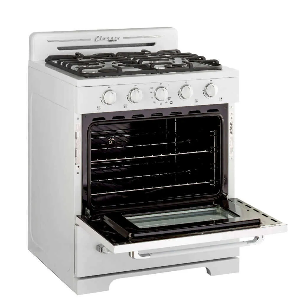 Unique 30" Classic Retro Propane Off-Grid Range (Battery Ignition)