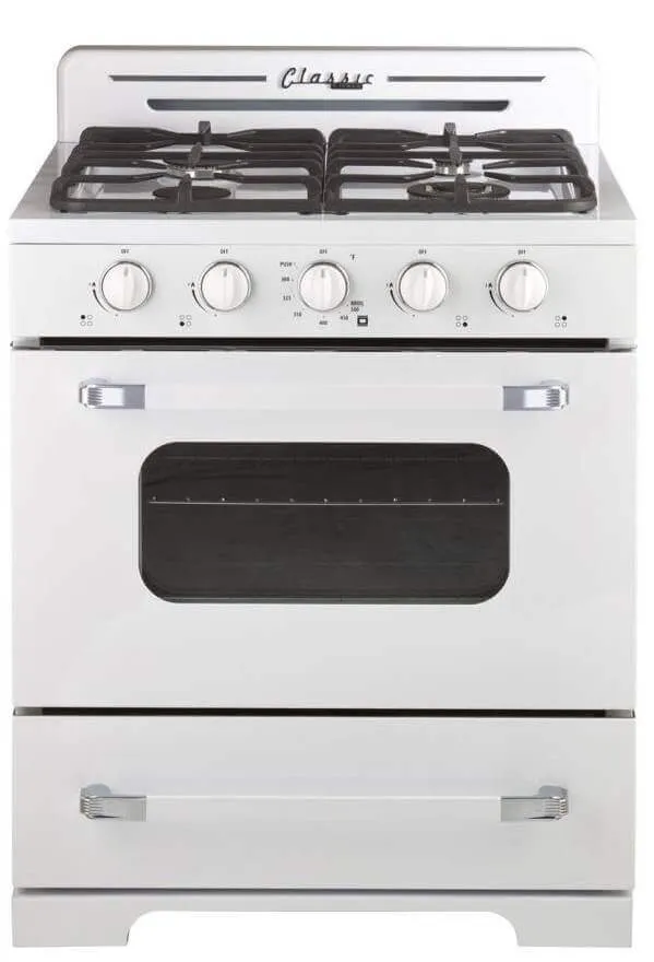 Unique 30" Classic Retro Propane Off-Grid Range (Battery Ignition)