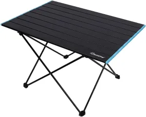 UNISTRENGH Foldable Camping Table Portable Camping Side Tables Ultralight Waterproof Aluminum Alloy Table Top with Carrying Bag for Picnic Camp Beach Outdoor BBQ Cooking (Black-Large)