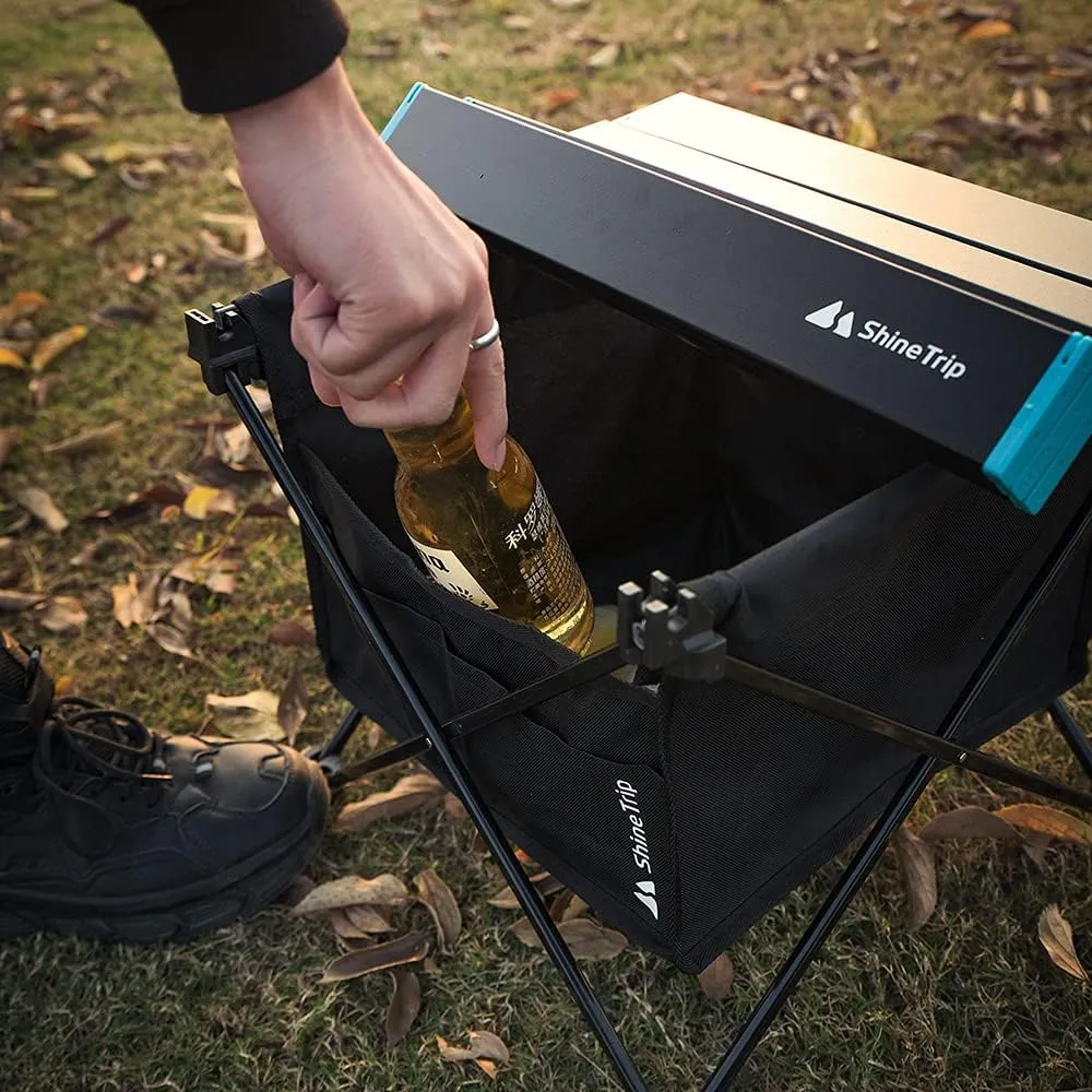 UNISTRENGH Foldable Portable Camping Table Ultralight Aluminum Alloy Table Top with Storage Bag for Outdoor BBQ Cooking Picnic Camp Beach (Black with Storage Bag-Large)