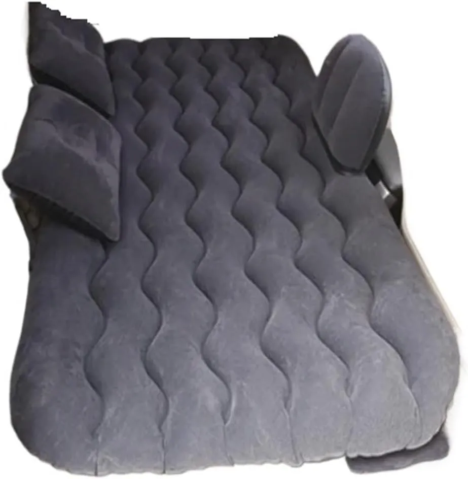 Universal Car Air Inflatable Travel Mattress Bed for Back Seat - Multi-Functional Sofa Pillow for Outdoor Camping and Road Trips(Black)