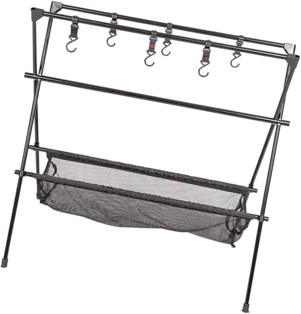 Unomor 1 Set Picnic Tripod Grill Rack Folding Camping Storage Rack Cooler Box for Outdoor Easy Install Sturdy and Portable
