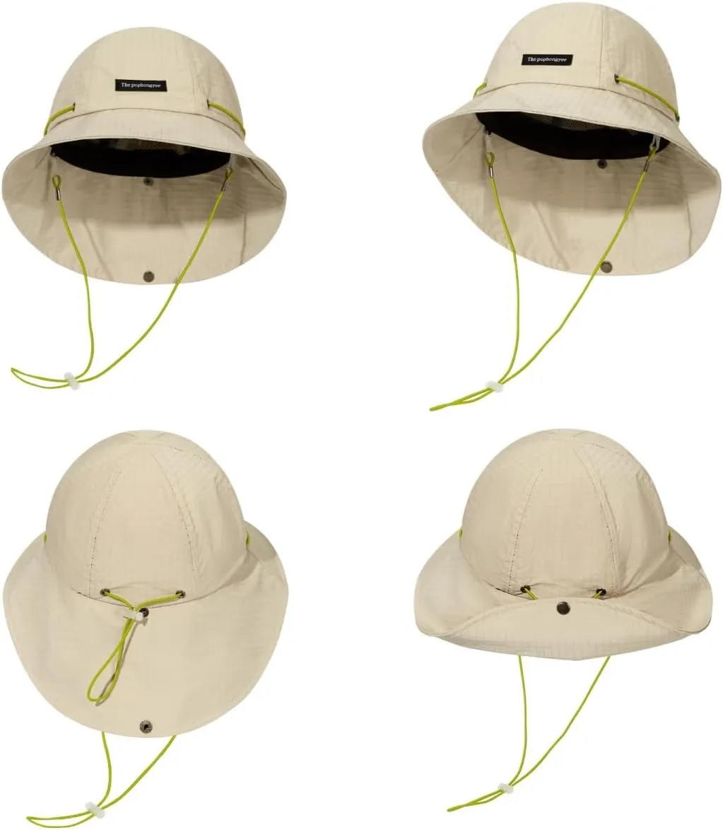 Unsex Outdoor Sun Hat Waterproof Bucket Hat with Chin Strap Quick Dry Packable UV Protection