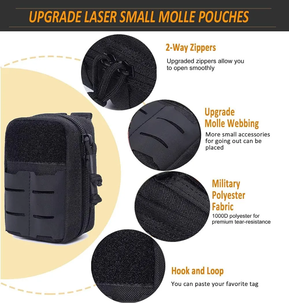 Upgrade Small Molle Pouches Tactical Multi-Purpose EDC Utility Duty Belt Pouch, Waterproof Backpacks, Bags & Accessories Holster Admin Pouch