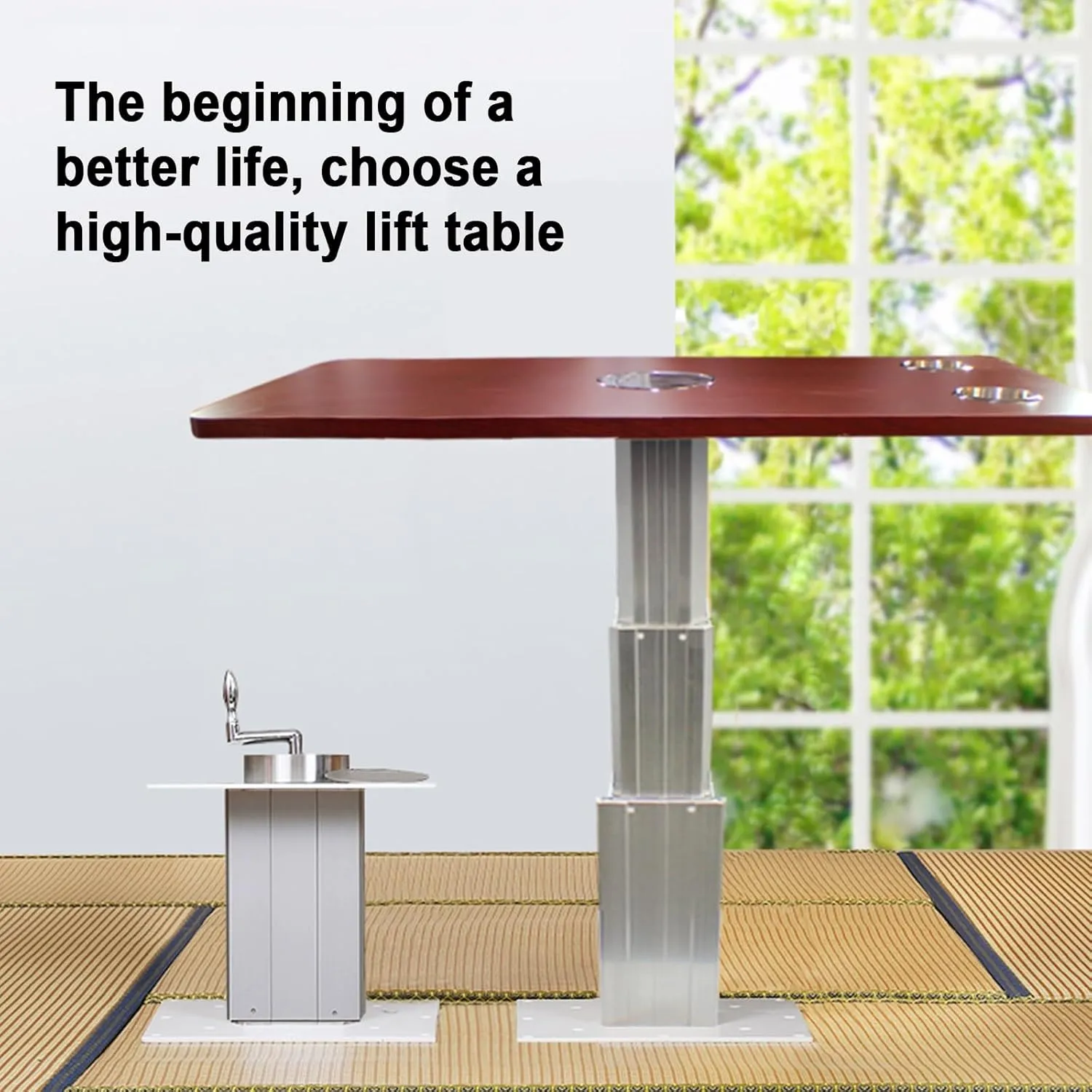Upgraded Boat Table, RV Folding Table, RV Telescopic Table, Adjustable Aluminum Alloy RV Table Heavy Duty for Terrace, for RV Marine Boat Marine Yacht (Color : Rojo)