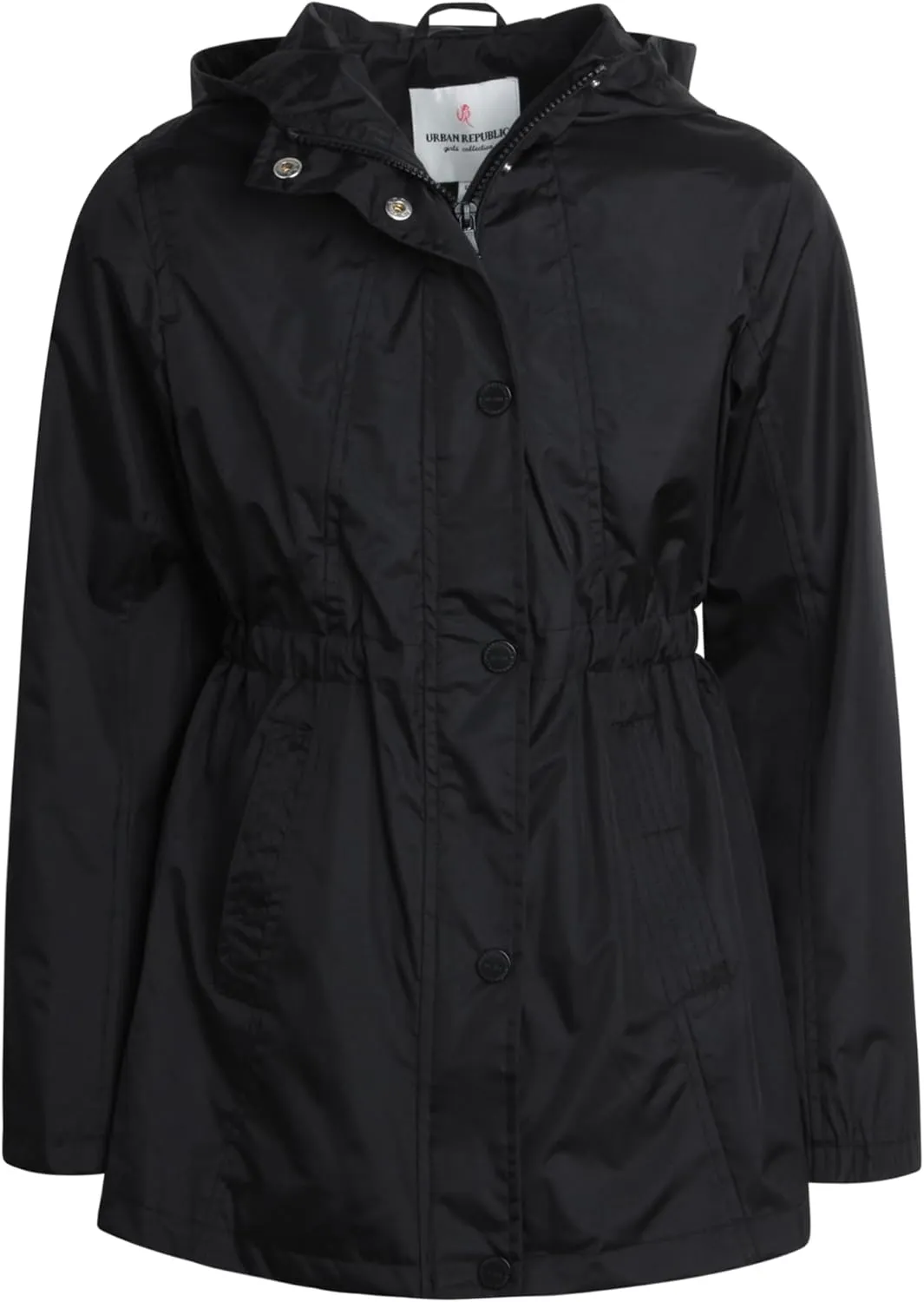 URBAN REPUBLIC Girls Rain Jacket - Lightweight Raincoat for Girls Slicker Shell Windbreaker Hooded Kids Raincoat (Size 7-16)