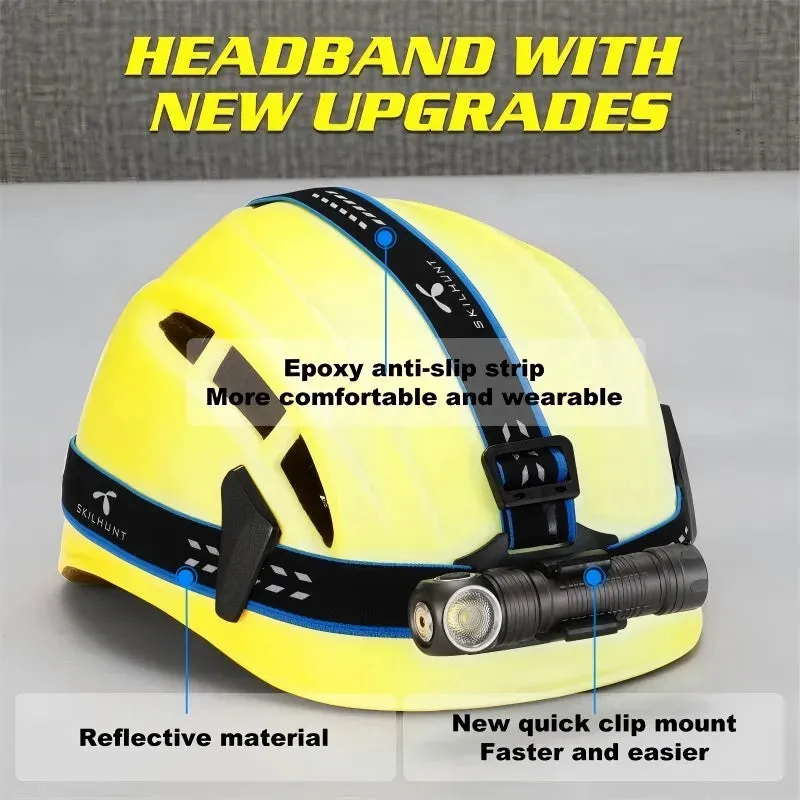 USB Rechargeable L-Shape Headlamp 2500 Lumens Magnetic Outdoor Flashlight