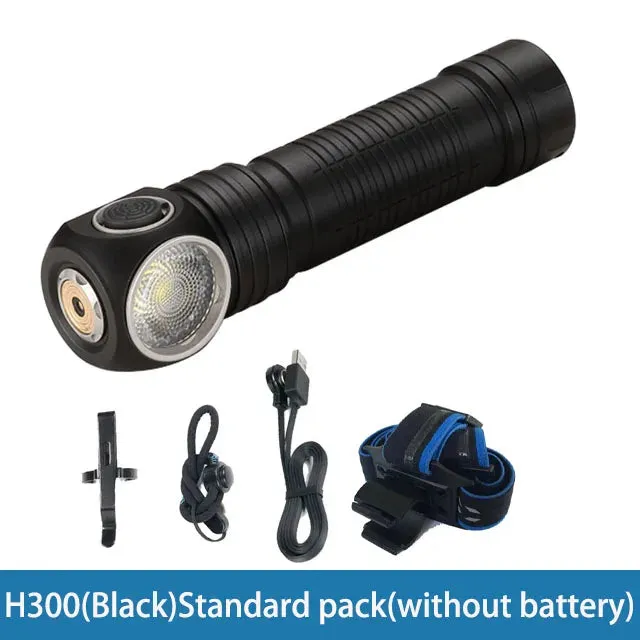 USB Rechargeable L-Shape Headlamp 2500 Lumens Magnetic Outdoor Flashlight