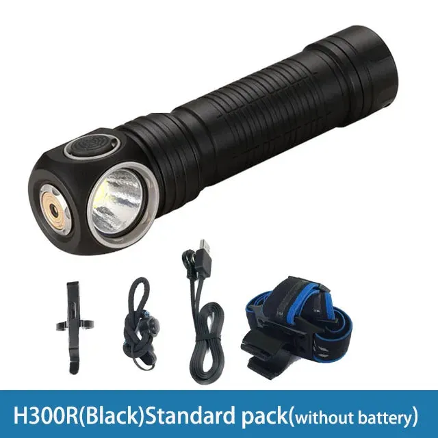 USB Rechargeable L-Shape Headlamp 2500 Lumens Magnetic Outdoor Flashlight