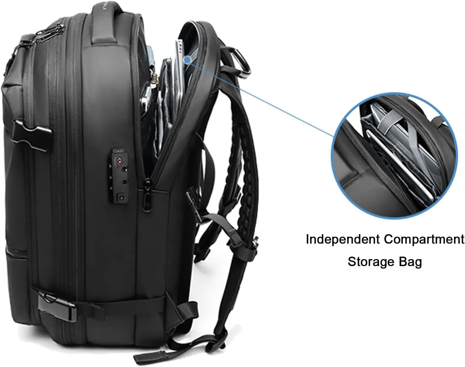 Vaccage-Vaccage Backpack, 60L Expandable Vaccage Bag with Pump, Waterproof Anti Theft Vacuum Back Pack for Travel & Business (Green Vacuum Pump)