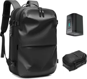 Vacuum Backpack Travel, 60L Airback Backpack, Waterproof with TSA Lock, Compression Feature, Fits 19” Laptop, Ideal for Airplane Travel (Black)