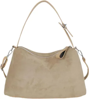 Valleycomfy Suede Purses for Women, Slouchy Shoulder Bag Retro Crescent Satchel Hobo Handbags