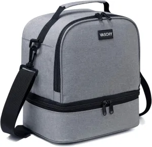 VASCHY Lunch Bag Women, Insulated Lunch Box Bag for Men for Work Small Cooler for Picnic Gray