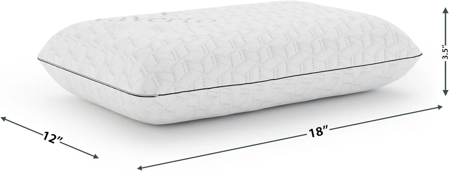 Vaverto Blue Travel and Camping Pillow - Compressible Medium Firm Memory Foam, Viscose Made from Bamboo Cover, Machine Washable, Ideal for Backpacking, Airplane, Car Travel