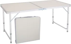 VERYKE Aluminum Alloy Folding Table Portable Camping Table Height Adjustable Craft Utility Table Portable Desk with Suitcase for Outdoor Camp Traveling Beach 47.24 x 23.62 x 21.65-27.56"（White）
