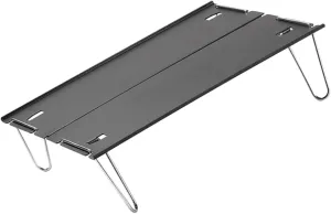 VICASKY 1set Portable Folding Camping Table Lightweight Alloy Desk Legs for Easy Storage for Picnics Beach Hiking and Outdoor Gatherings Black