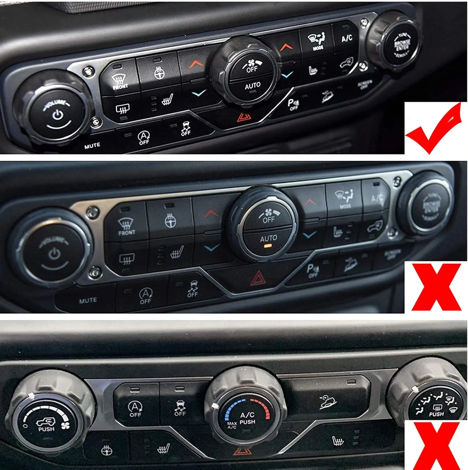 Voodonala Air Conditioner Headlight Center Consoles Switch Knob Cover Trim for 2018-2025  Jeep Wrangler JL JLU Gladiator JT 4xe Interior Accessories, Blue Aluminum Alloy 4pcs