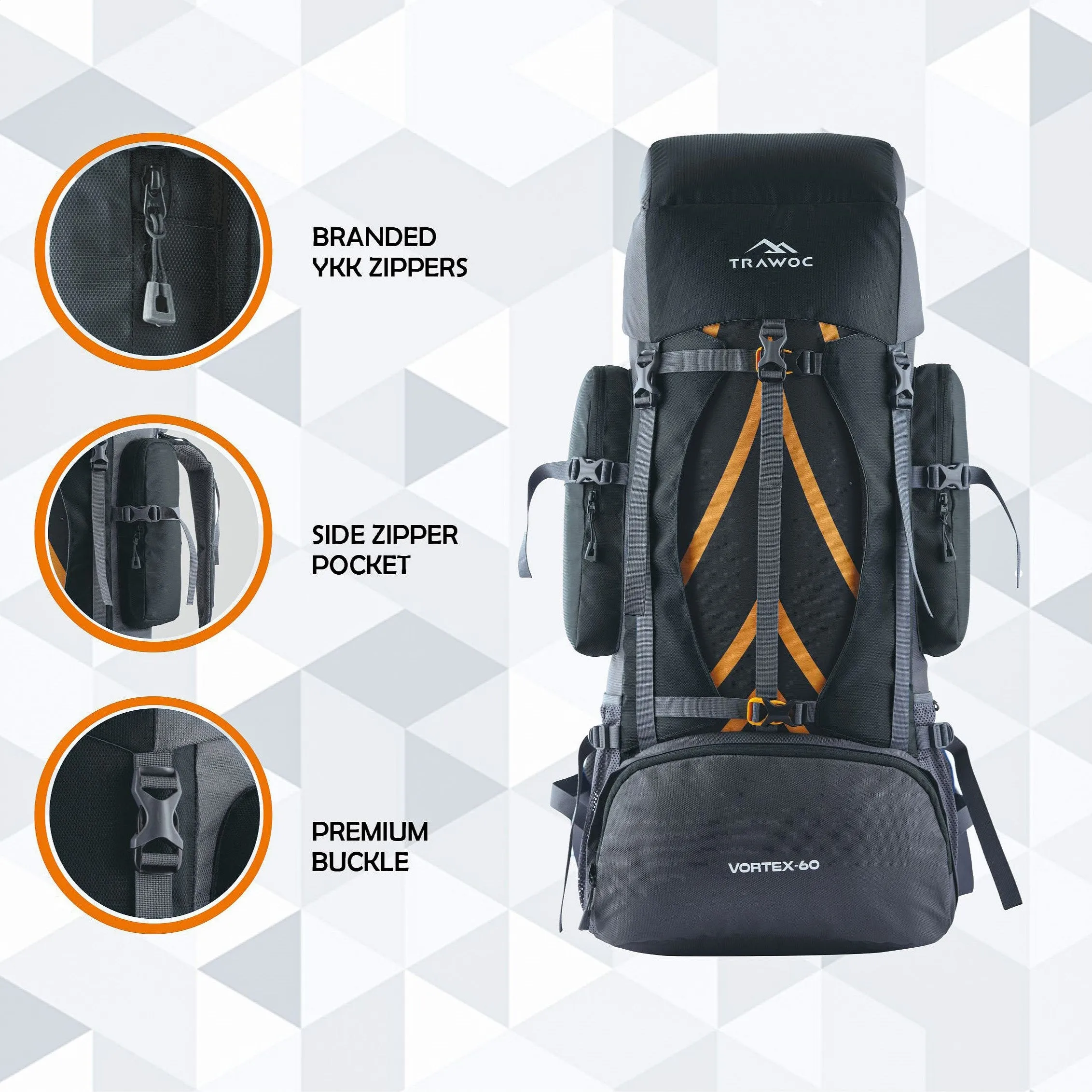 VORTEX-60 Rucksack - Black