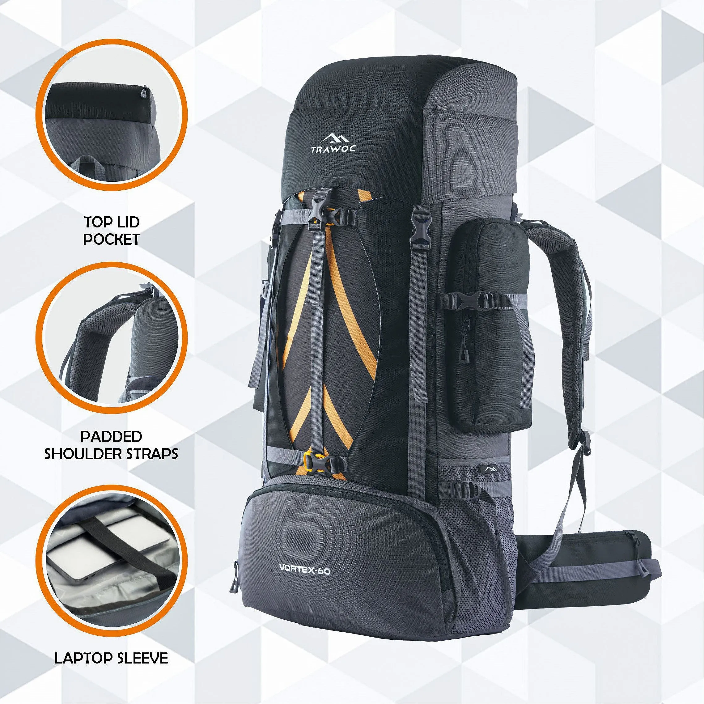 VORTEX-60 Rucksack - Black
