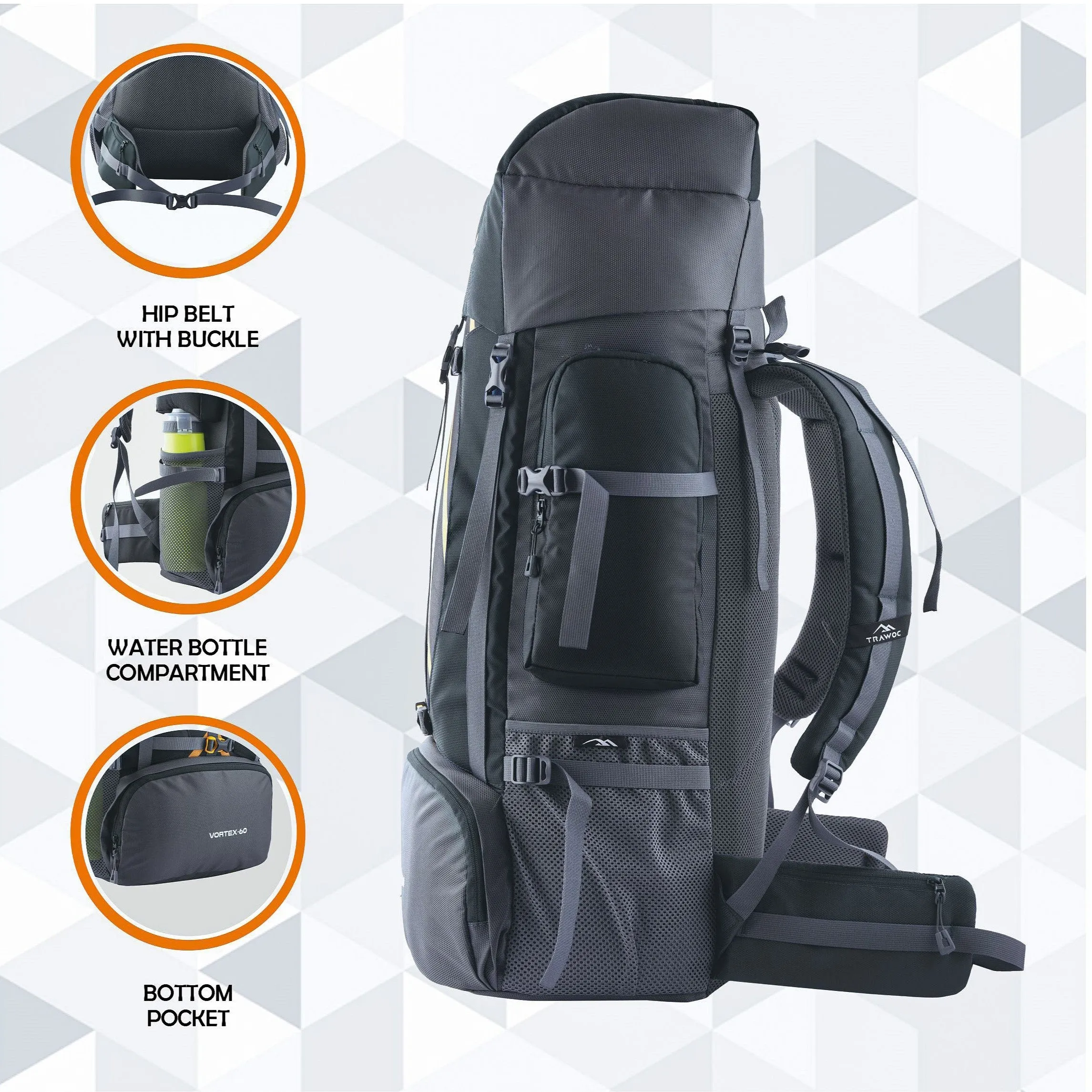 VORTEX-60 Rucksack - Black