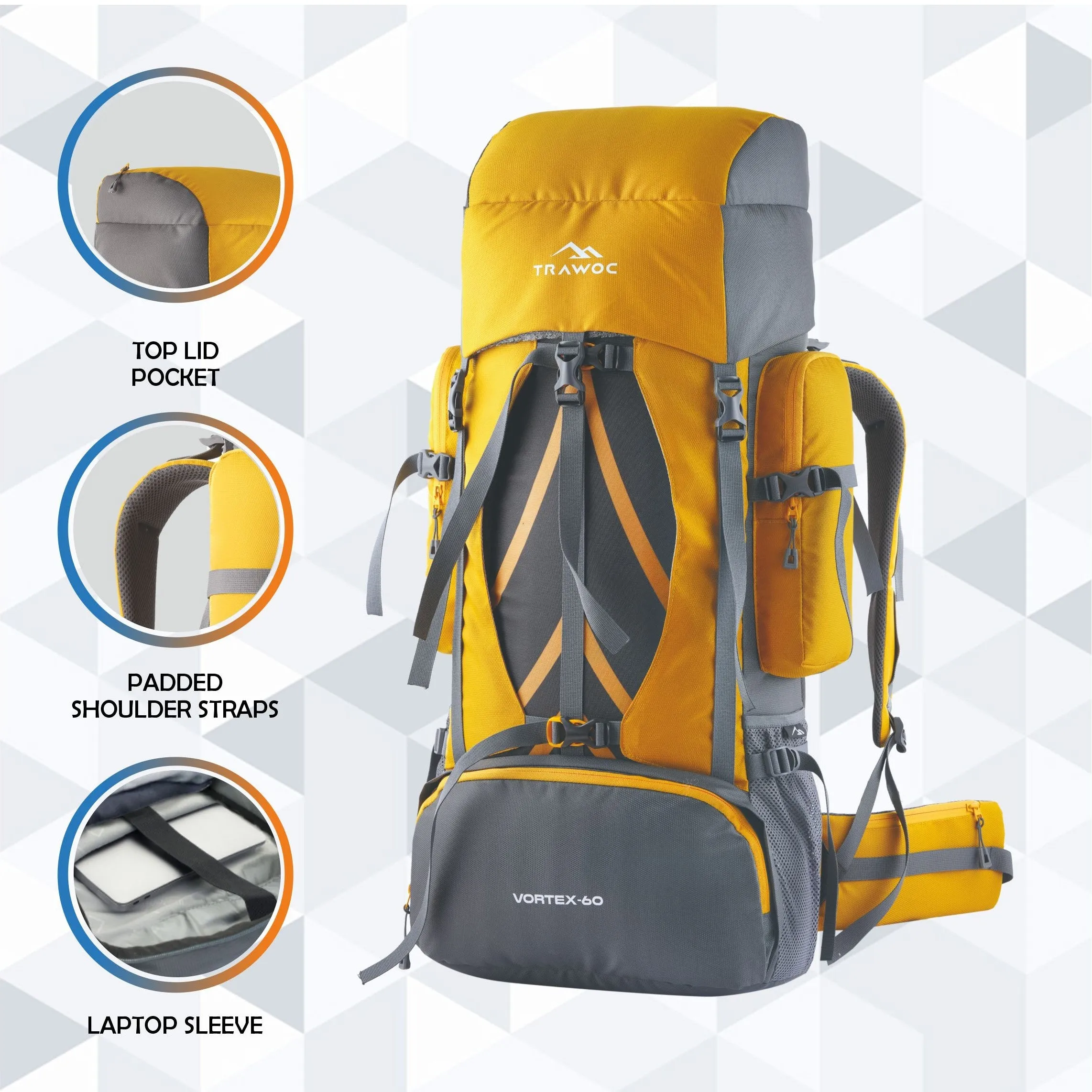 VORTEX-60 Rucksack - Yellow