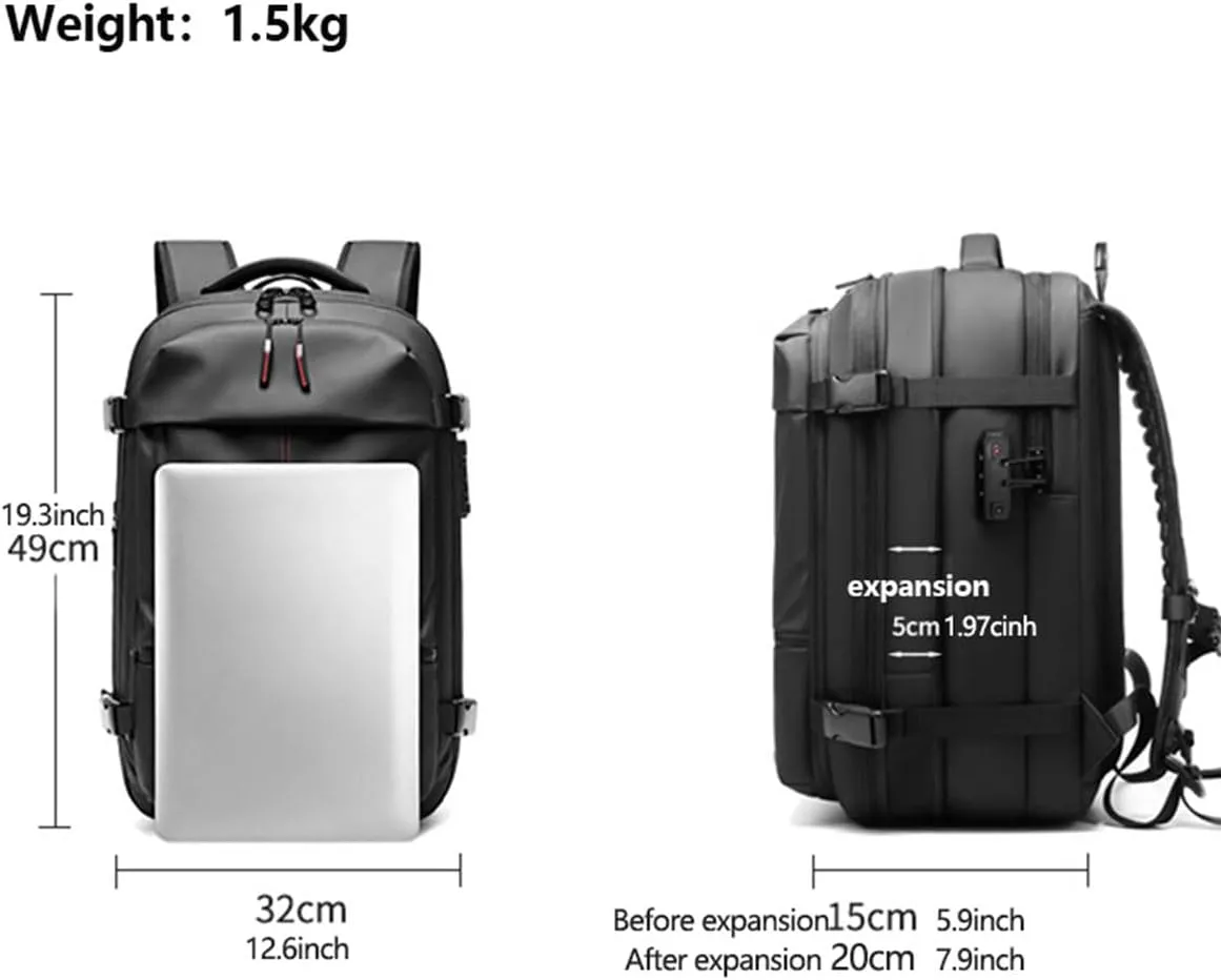 VoyageVac Backpack with Pump, Expandable Vacuum Backpack Travel Water Resistant for Hiking, Airplane, Weekend Trips (Green, Standard)