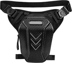 Waist Pack Motorcycle Drop Leg Bag,Waist Pack Motorcycle Drop Leg Bag for Men Women Outdoor Travel Hiking Cycle Leg Bag Waterproof Hard Shell Large Capacity, Carbon fiber