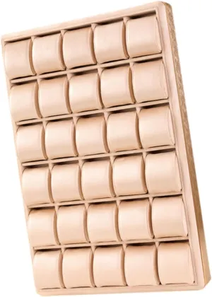 Watch Display Tray Holder, Showing Plate Large Multipurpose 30 Grids Jewelry Organizer Wristwatches Case for Show Office Gift, Khaki