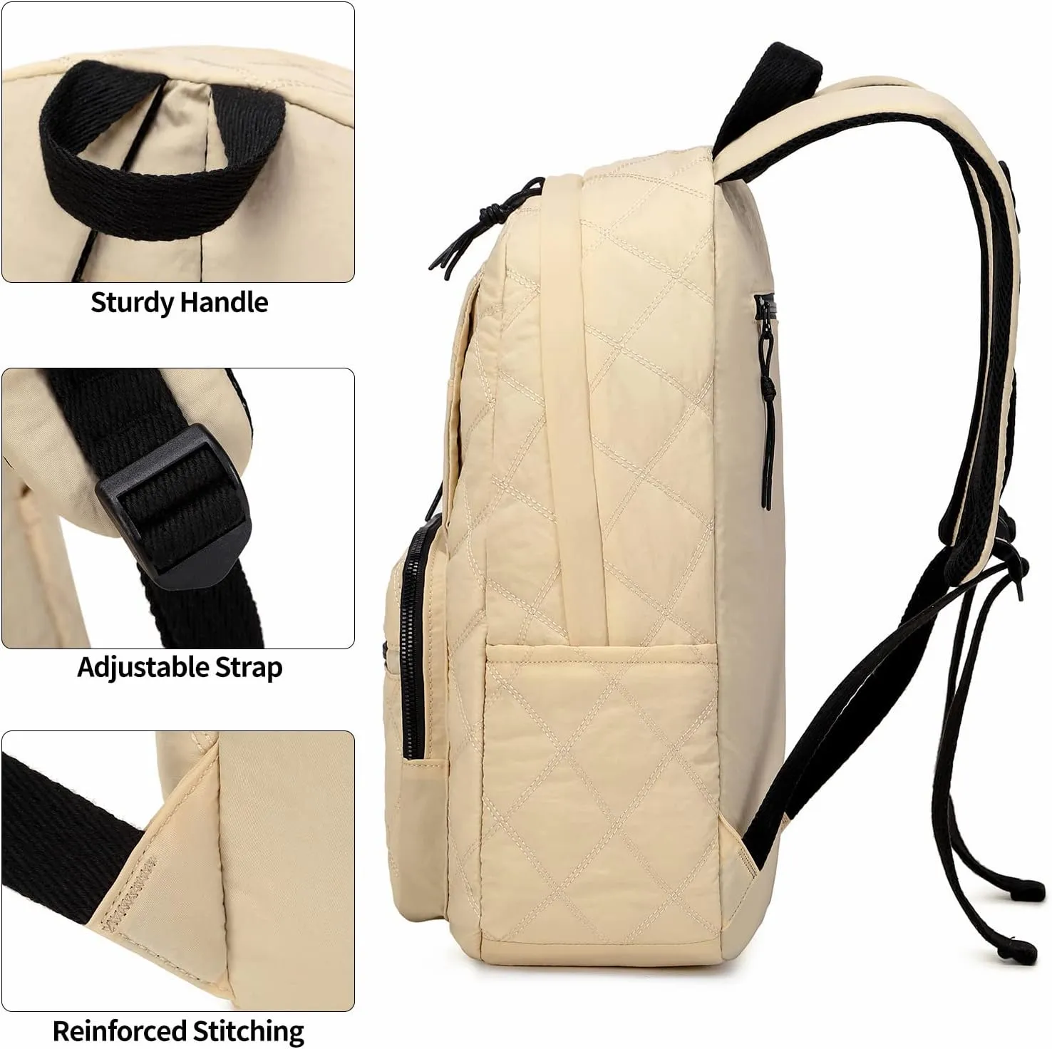 Waterproof 15.6" Laptop Backpack for Women and Men, Hiking Travel Purse