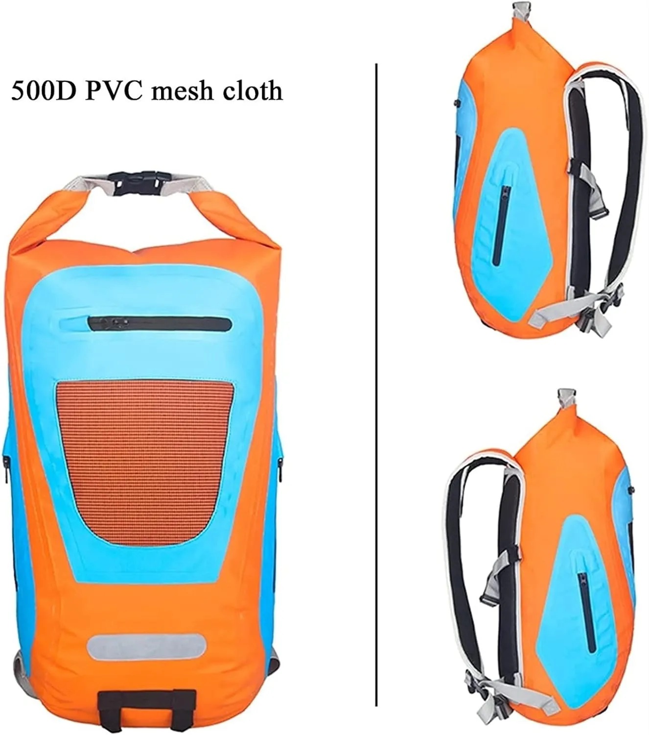 Waterproof Backpack, 25L Heavy Duty Floating Waterproof Dry Bag, Portable Seal Dry Bags with Zippered Pocket, Lightweight Bags (Color : C)