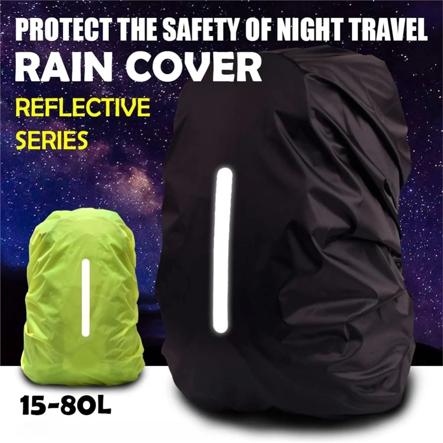 Waterproof Backpack Rain Cover Reflective Waterproof Backpack Rain Cover Outdoor Sport Cycling Night Safety Light Raincover Case Bag Cover for Hiking Camping for Hiking，Camping(Green 40-50L)
