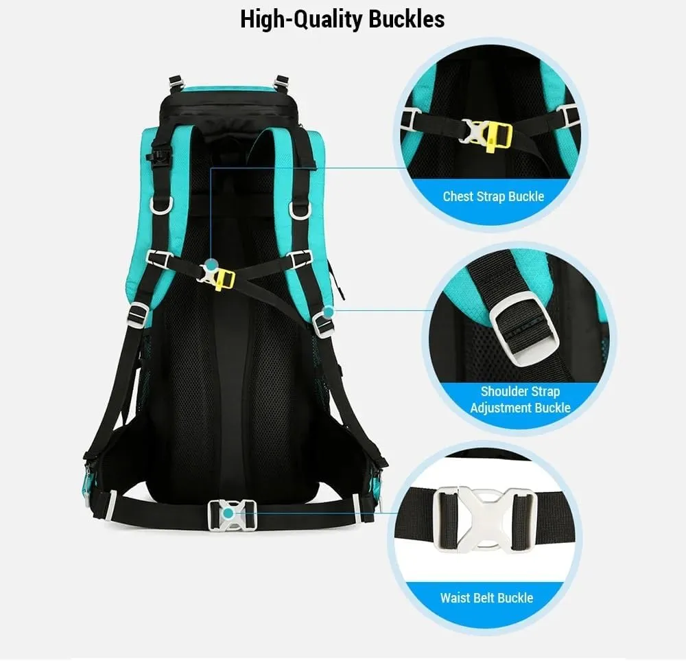Waterproof Backpacking Mountaineering Backpack 60L Hiking Backpack Large Capacity Camping Backpack