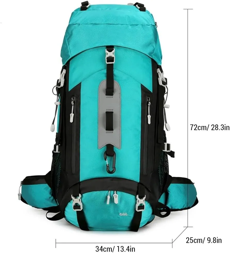 Waterproof Backpacking Mountaineering Backpack 60L Hiking Backpack Large Capacity Camping Backpack
