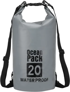 Waterproof Dry Bag, 20L Fit for Women Men Water Proof Bags Lightweight Dry Storage Floating Backpack with Whistle for Travel Backpacking Boating Kayaking Camping (Gray)
