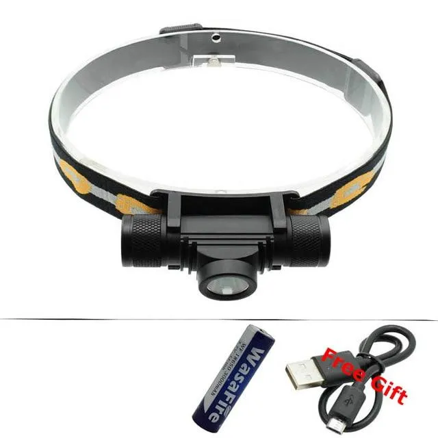 Waterproof Headlight L2 LED USB Headlamp Bicycle Torch Head Lamp Fishing Flashlight Led Bike Light by 18650 Rechargeable Battery
