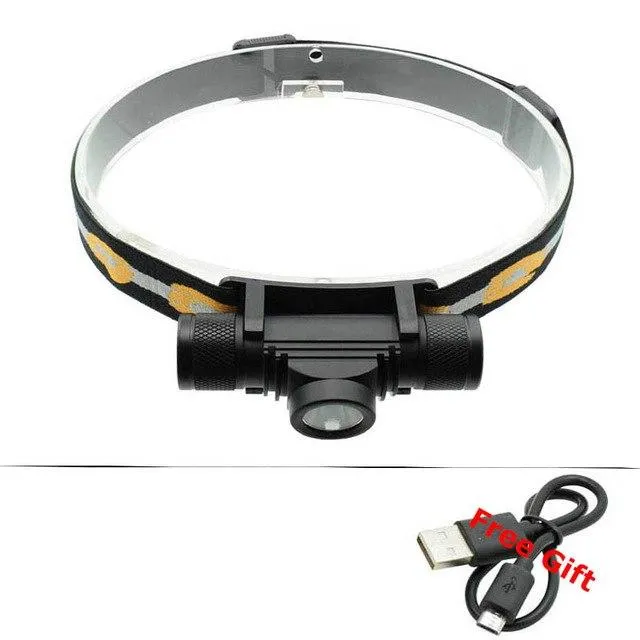 Waterproof Headlight L2 LED USB Headlamp Bicycle Torch Head Lamp Fishing Flashlight Led Bike Light by 18650 Rechargeable Battery