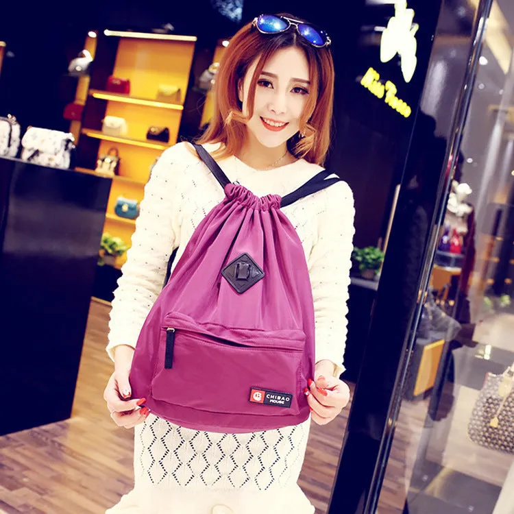 Waterproof leisure drawstring bag