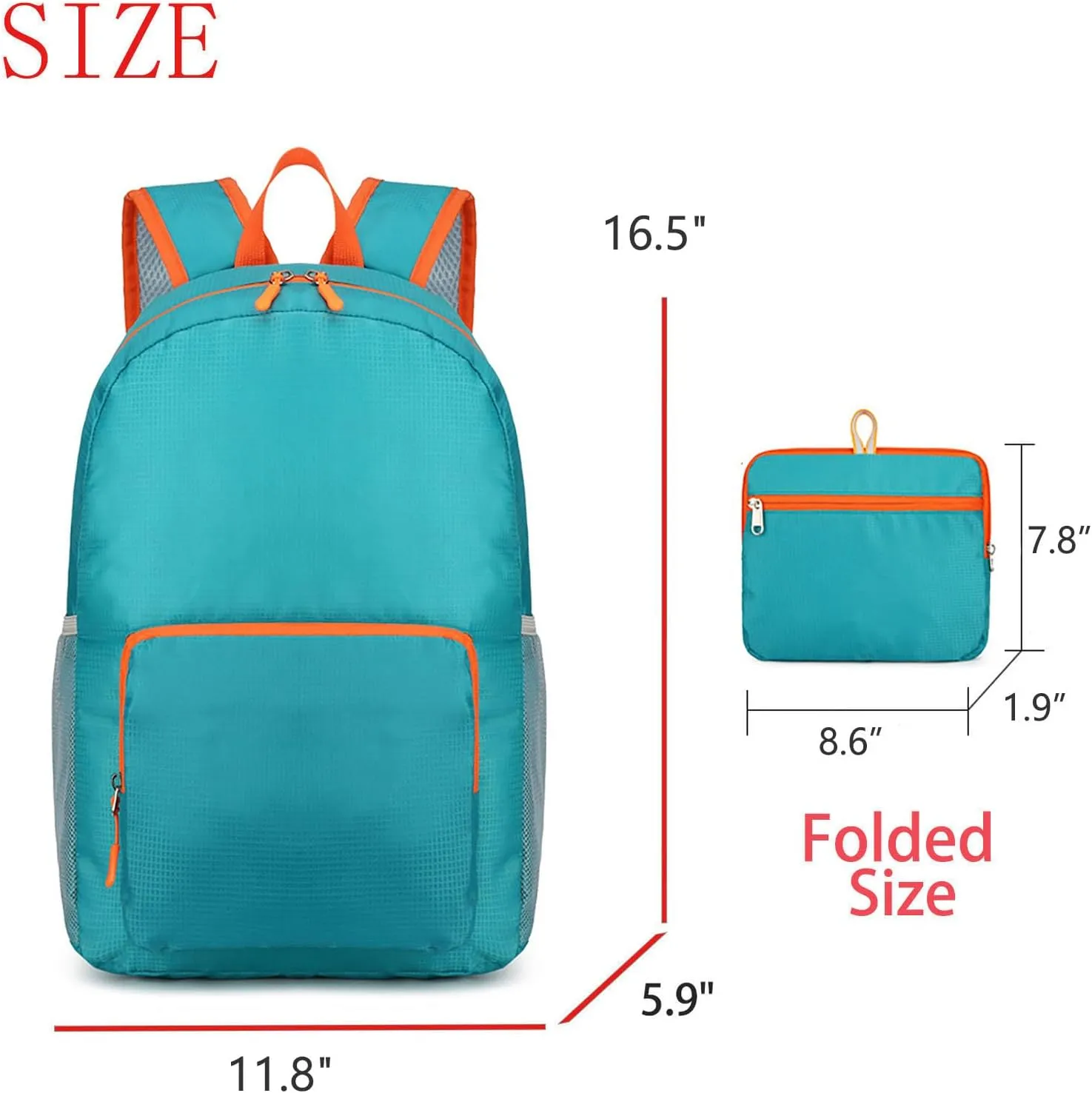 Waterproof Ultralight Foldable Backpack for Outdoor Travel & Camping, 16-Inch Packable Daypack (Green)